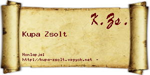 Kupa Zsolt névjegykártya